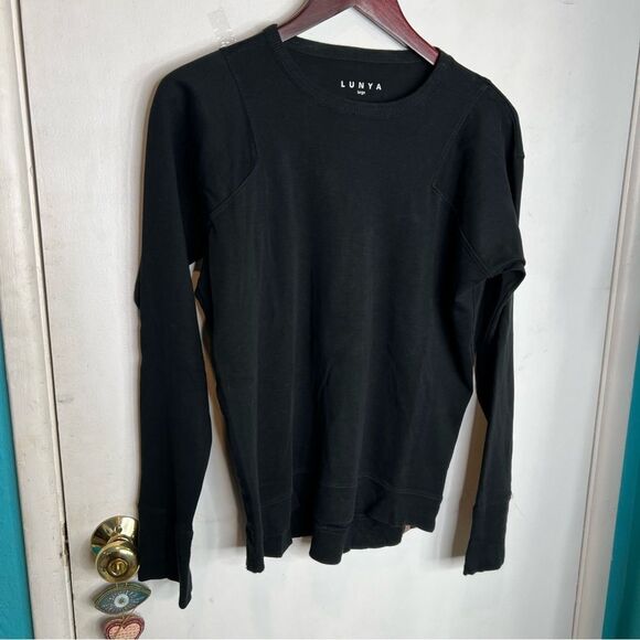 Lunya Pima cotton long sleeves crew neck top thumb holes - Picture 1 of 9